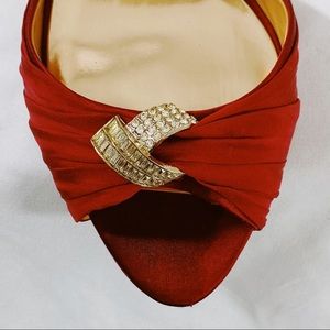 Badgley Mischka Jennifer Embellished Red Pumps, 10